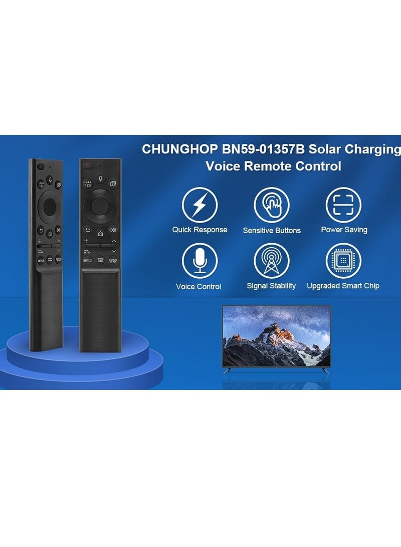 ELTRAZONE Solar Charging BN59-01357 Voice Remote Control for Samsung Smart TVs – Compatible with 2021 Neo LED Smart 4K Ultra HD TV, RMCSPA1EP1, with 3 Shortcut Buttons - Image 2