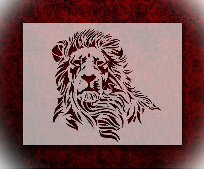 Rubstamper Rubstamper Stencil Lion Main 85 x 11 Reusable Sturdy Flexible Clear Plastic Stencils Arts and Crafts Material Scrapbooking for Airbrush Painting Drawing 