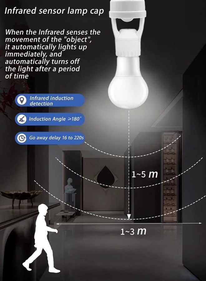 Motion Sensor Light Socket, Infrared Sensor Lamp Holder Screw LED CFL Incandescent Bulb Adapter, Outdoor Indoor Garage Light, for Basement - Image 3