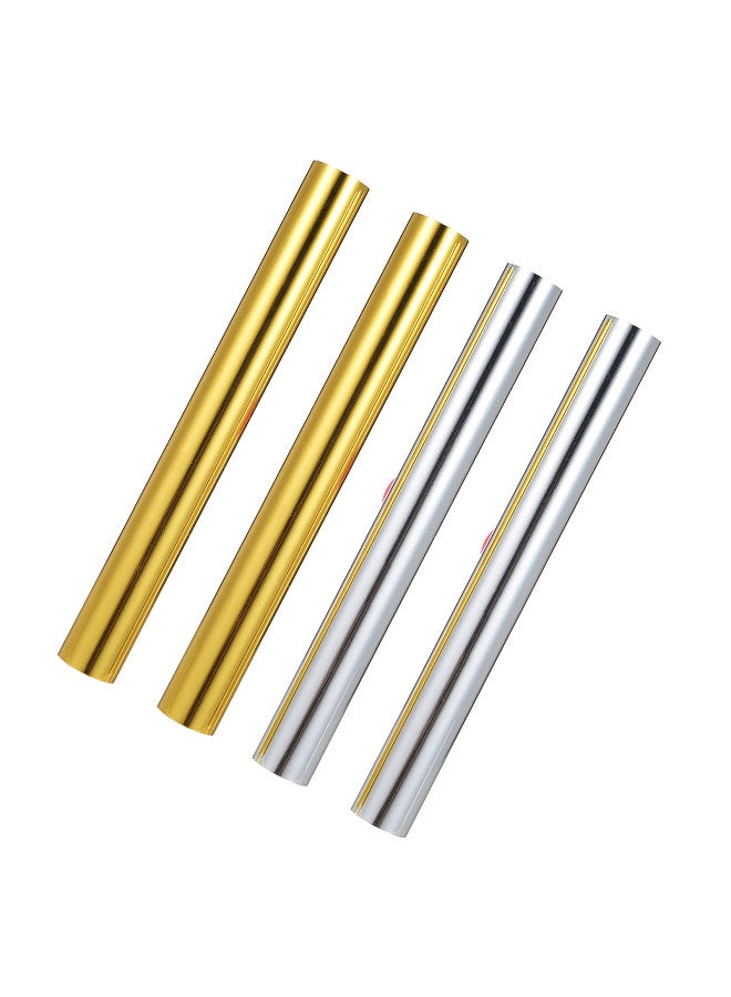 4 Rolls Gold & Silver Hot Foil Paper, Hot Foil Roll Used with Hot Foil Pen