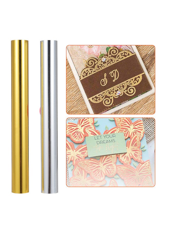 4 Rolls Gold & Silver Hot Foil Paper, Hot Foil Roll Used with Hot Foil Pen