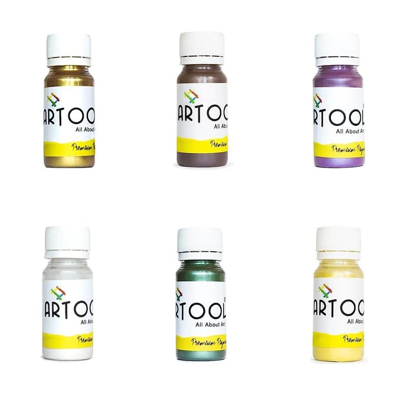 Artool ARTOOL Mica Powder for Epoxy Resin Pigment Art 24K Gold Reflect De Violet Moving Blue Sila Green Blastic Blue Hello Yellow Non Toxic Multipurpose Use in Making Candles Painting Art and Craft Projects Set of 6 Total 174 Oz  - Image 1