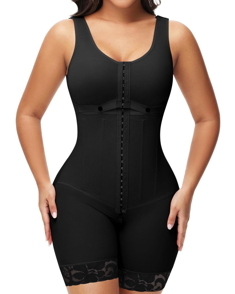 SHAPSHE Fajas Colombianas Shapewear for Women Waist Trainer Postpartum Post Liposuction Compression Garment with Adjustable Breast Shaping Black M - Image 1