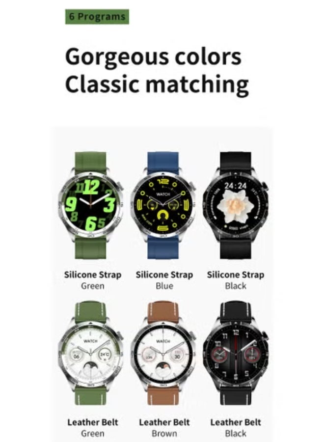 ساعة GT4 الذكية – شاشة AMOLED مقاس 1.43 بوصة مع مكالمات بلوتوث ومساعد صوتي وتتبع صحي ورياضي للرجال والنساء - Image 4