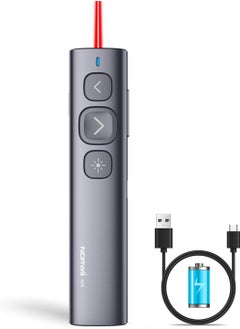 Norwii Norwii N95 Presentation Clicker with Laser Pointer, PowerPoint Clicker for PowerPoint Presentations, Presentation Remote, Pointer Clicker for Presentation, Wireless Presenter (Grey with Red Laser)  - Image 1