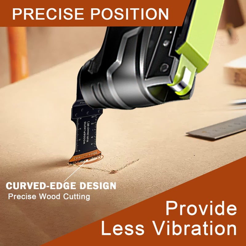 Trivd Frol 100Pcs Curved-Edge Oscillating Tool Blades Professional Universal Oscillating Saw Blades Wood Multitool Blades Compatible with Dewalt, Milwaukee, Ryobi, Rockwell, Bosch - Image 3