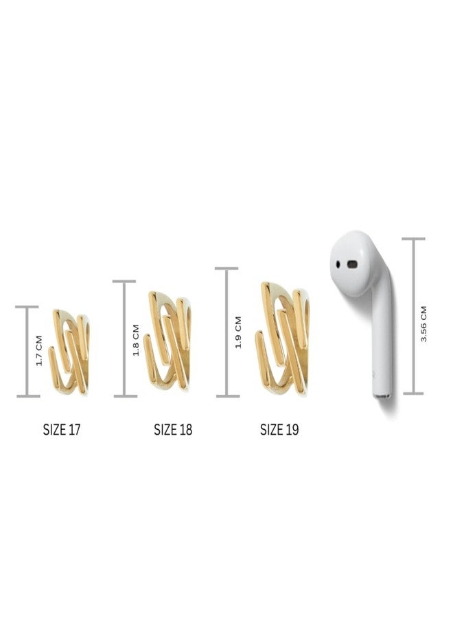 SALTY Anti Tarnish Nectar Gold Finger Ring for Women | Fancy Jewellery Design | Latest Fashion Accessories for Girls | Minimal Jewelry (Size - 17) | Marriage, Birthday | Gift for Valentine Day - Image 5