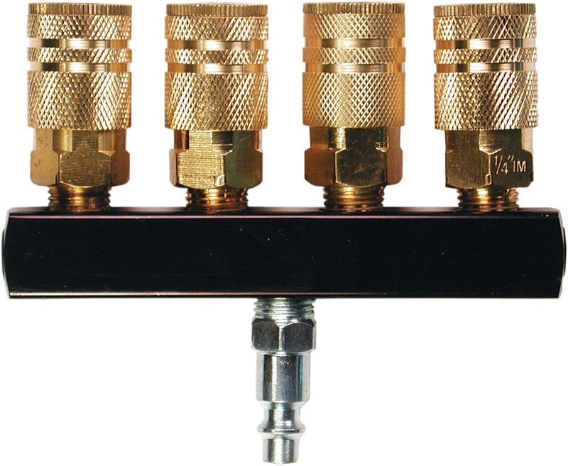 Primefit Primefit M140256 4Way Air Manifold Assembly with Industrial 6Ball Couplers 14Inch  - Image 1