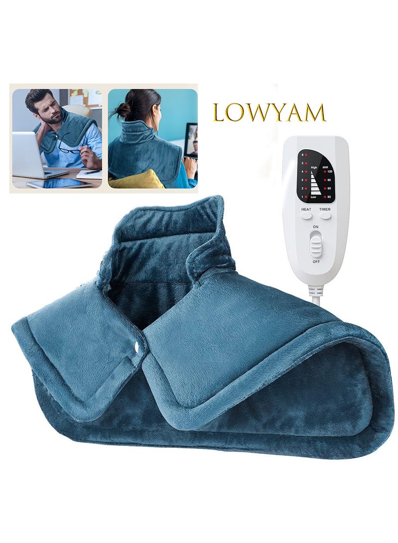 Lowyam Heating Pad for Neck and Shoulder 2lb Weighted Heating Pad for Sore Neck and Shoulder 6 Heat Options 4 Auto-Off Timer，Suitable for adult men and women, a healthy gift for mom and dad. - Image 1