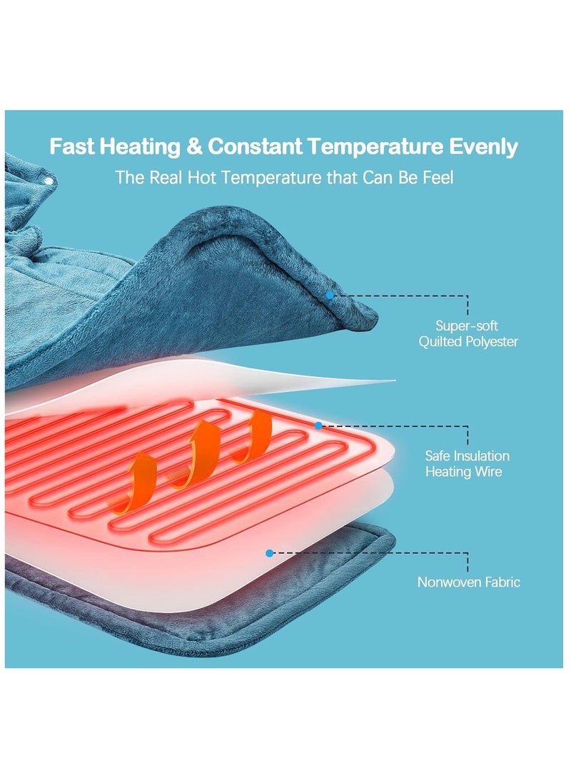 Lowyam Heating Pad for Neck and Shoulder 2lb Weighted Heating Pad for Sore Neck and Shoulder 6 Heat Options 4 Auto-Off Timer，Suitable for adult men and women, a healthy gift for mom and dad. - Image 5