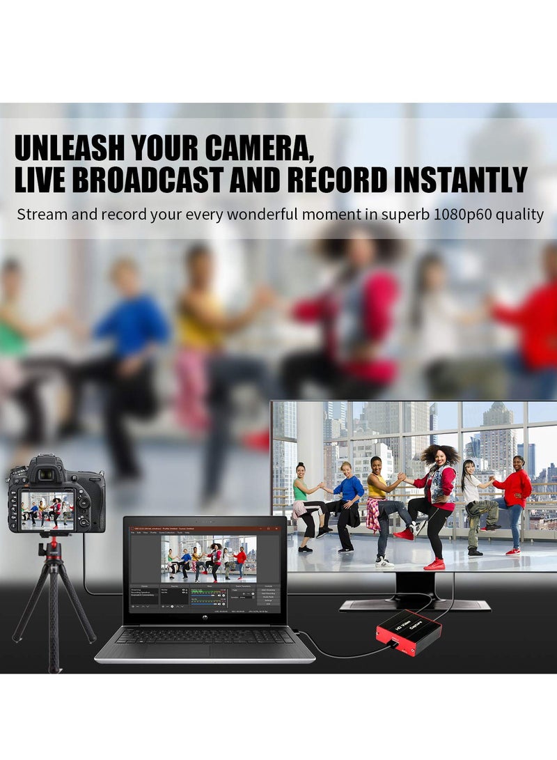 Zikra Capture Card for streaming Recording, USB3.0 HDMI Game Video Capture Card, 4 K HDMI Pass-through, for PS5/PS4/Camera/DSLR/Xbox, Support Windows Mac, Superior Low Latency - Image 4