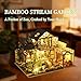 OZJAY DIY Miniature House Kit Tiny House Kit with LED DIY Wooden Dollhouse Miniature Kit for Adults Teen Wooden Crafts Lovely Dollhouse Kit Bamboo Stream Garden - Image 4