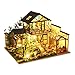 OZJAY DIY Miniature House Kit Tiny House Kit with LED DIY Wooden Dollhouse Miniature Kit for Adults Teen Wooden Crafts Lovely Dollhouse Kit Bamboo Stream Garden - Image 3