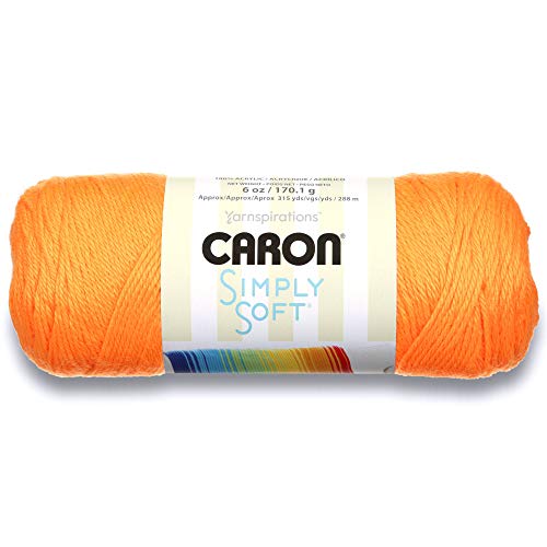 Caron Simply Soft Solids Yarn, Gauge 4 Medium, 100% Acrylic Neon Orange - Machine Wash & Dry - Image 2