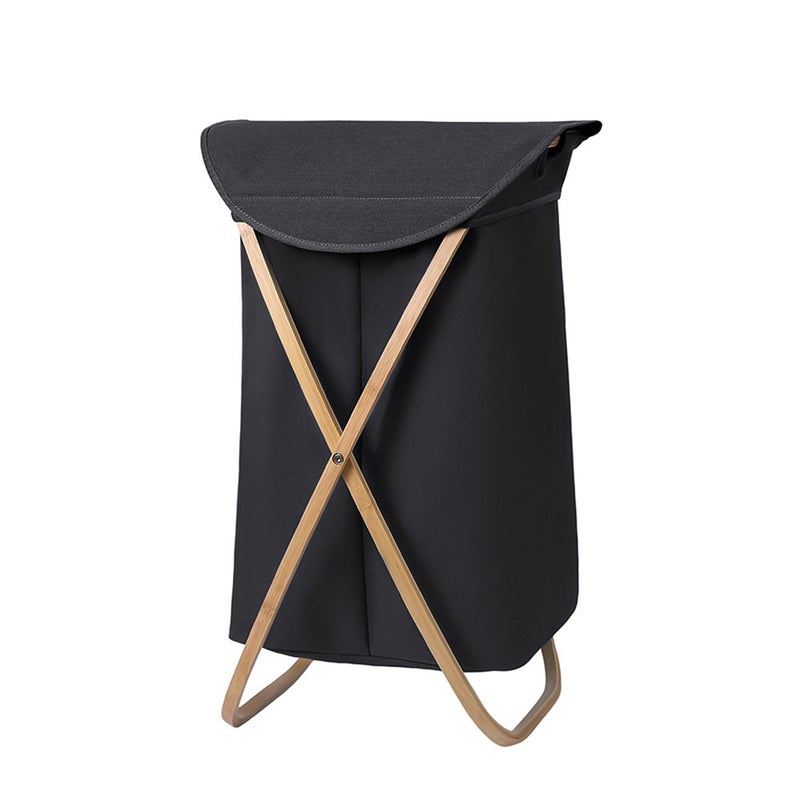 Simple Ins Japanese Style Dirty Clothes Basket Folding Dirty Clothes Basket Bamboo Home Oxford Cloth Laundry Basket X Dirty Clothes Storage Basket - Image 1