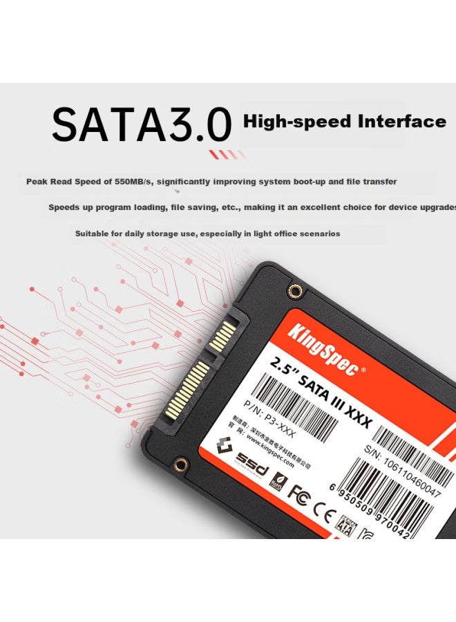 KingSpec Kingspec 2Tb Ssd Solid State Drive Sata3.0 Interface 2.5 Inch Selected Particles Read Speed 550Mb/S Desktop/Laptop Universal - Image 3