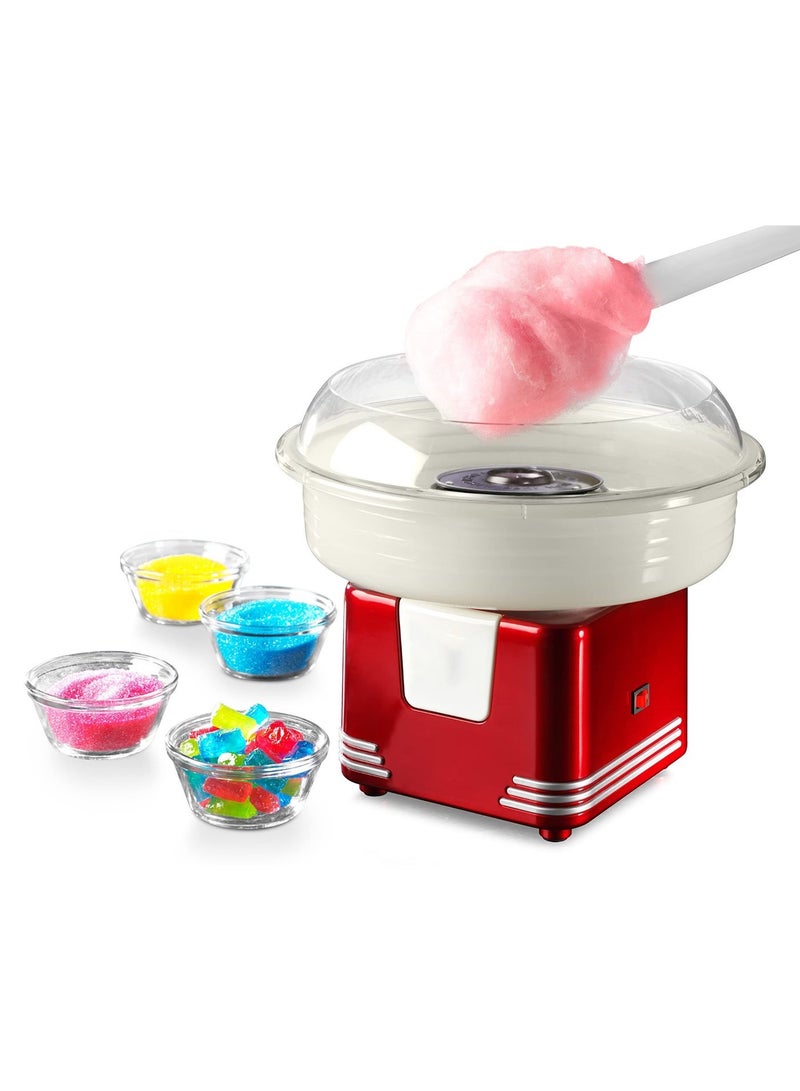 Cotton Candy Machine, Retro Cotton Candy Maker for Kids with 10 Skewers, 1 Cotton Swab & 1 Scoop, Premium Candy Floss Maker 500w, 32cm x32cm - Image 1