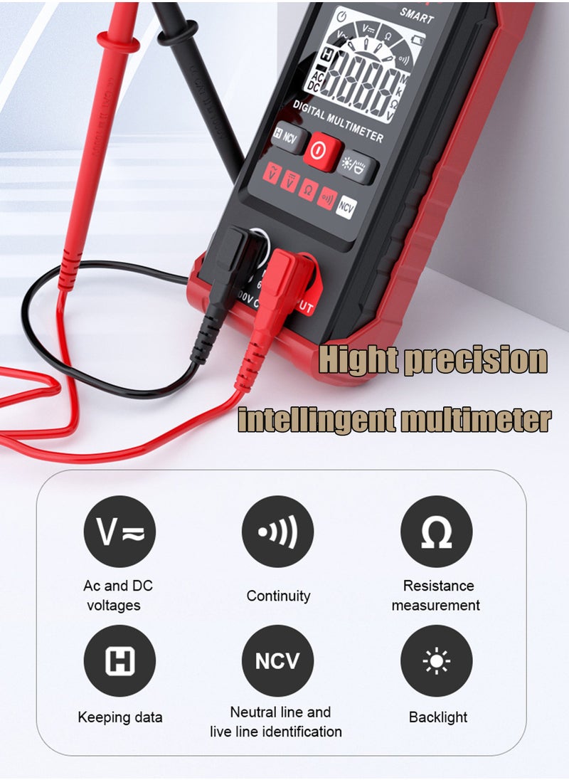 HABOTEST - Digital Multimeter, Smart Auto-Ranging Voltmeter, Resistance Continuity Measurement, AC/DC Voltage, LCD Display, LED Flashlight, Voltage Tester with Non-Contact Voltage Function - Image 1