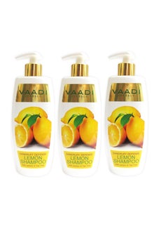 VAADI HERBALS Vaadi Herbals Lemon with Tea Tree Extract Shampoo Dandruff Defense ALL Natural Shampoo Paraben Free Sulfate Free Suitable for All Hair Types Value Pack of 3 X 11.8 Ounces 