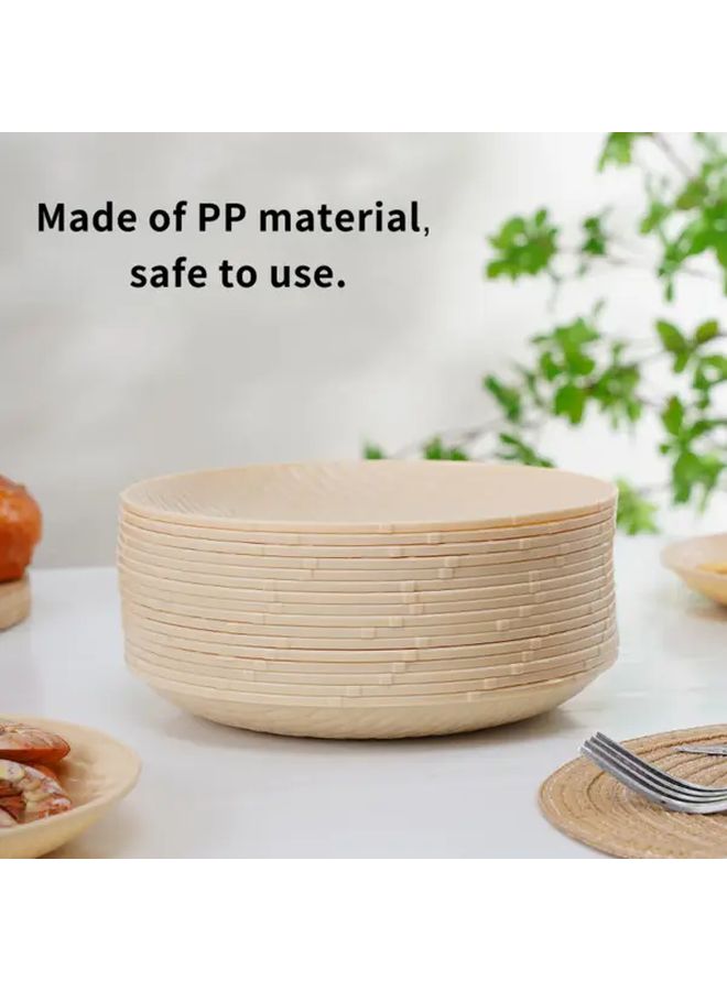Imitation Rattan Woven Bone Dish Set 8 Plates 1 Base Minimalist Tableware Serving Snack Holder - Image 1