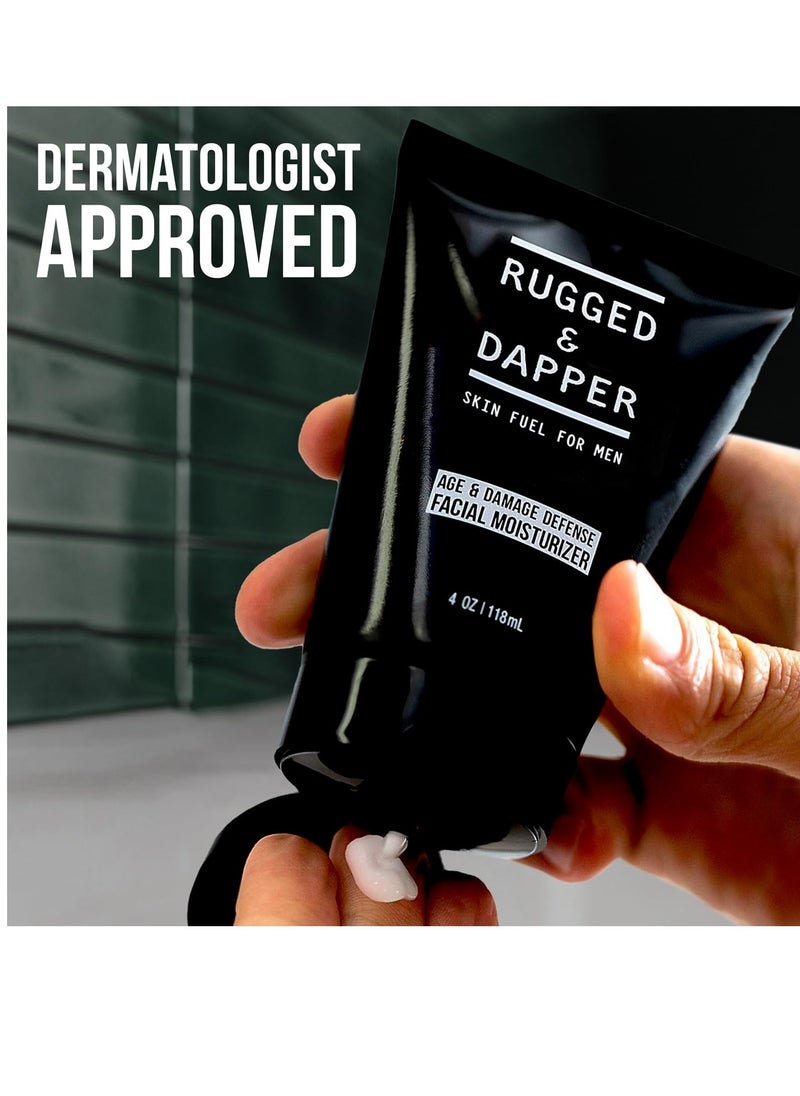 RUGGED & DAPPER RUGGED & DAPPER Age Defense Mens Face Moisturizer | 4oz | Hydrating Mens Face Lotion | Unscented + Anti- Aging Formula for Clear Skin | Natural Ingredients | Made in USA  - Image 2