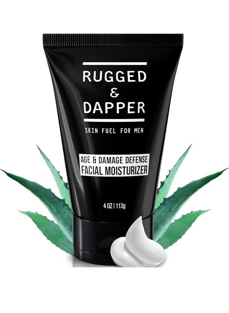 RUGGED & DAPPER RUGGED & DAPPER Age Defense Mens Face Moisturizer | 4oz | Hydrating Mens Face Lotion | Unscented + Anti- Aging Formula for Clear Skin | Natural Ingredients | Made in USA  - Image 1