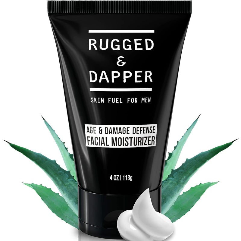 RUGGED & DAPPER - Age Defense Face Moisturizer for Men | 4oz | Hydrating Mens Face Lotion | Unscented + Anti- Aging Formula for Clear Skin | Natural Ingredients | Made in USA - Image 1