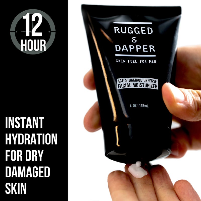 RUGGED & DAPPER - Age Defense Face Moisturizer for Men | 4oz | Hydrating Mens Face Lotion | Unscented + Anti- Aging Formula for Clear Skin | Natural Ingredients | Made in USA - Image 2