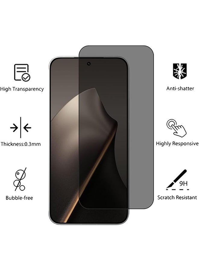 2 Pcs Xiaomi 15T Pro 5G Privacy Screen Protector, 9H Tempered Glass Screen Protector for Xiaomi 15T Pro 5G, Full Coverage Bubble-Free Tempered Film, Anti-Scratch Film (Anti-Spy Tempered Glass) - Image 2