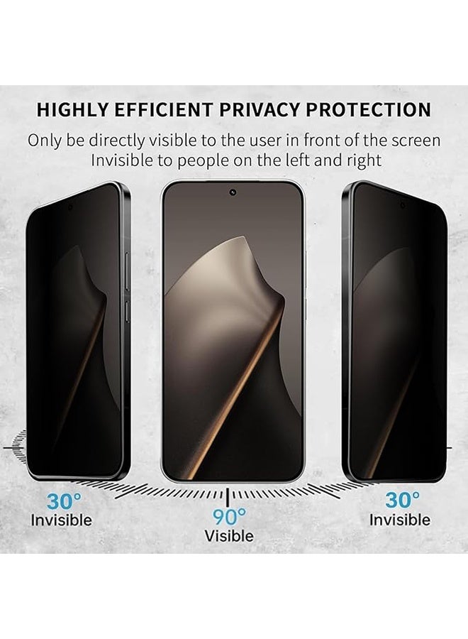 2 Pcs Xiaomi 15T Pro 5G Privacy Screen Protector, 9H Tempered Glass Screen Protector for Xiaomi 15T Pro 5G, Full Coverage Bubble-Free Tempered Film, Anti-Scratch Film (Anti-Spy Tempered Glass) - Image 3