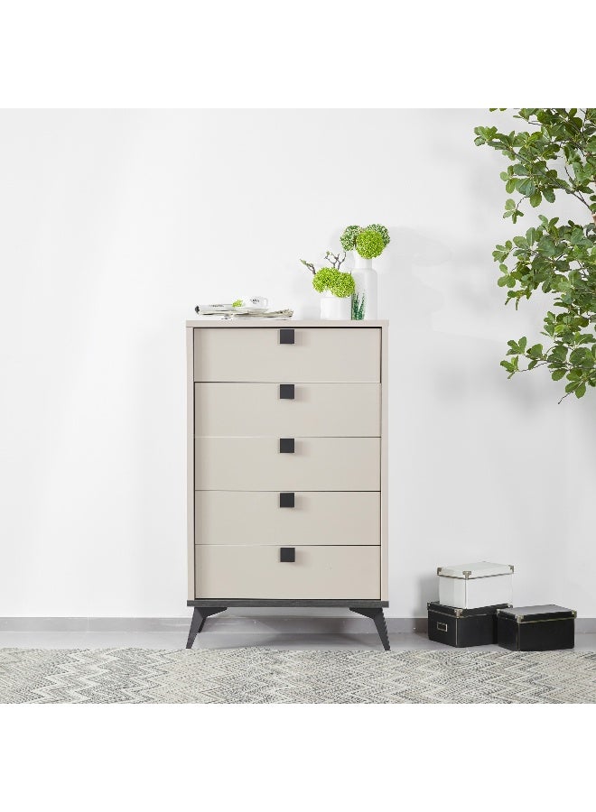 Home Box Orion Ray 5-Drawer Chest in Beige - Image 1