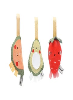 pearhead Pearhead Fruit Stroller Toys, Plush Baby Travel Car Seat Toy Set, Baby Hanging Toys, Gender-Neutral Baby Travel Accessories, Set of 3  - Image 1