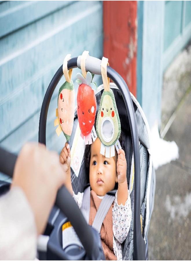 pearhead Pearhead Fruit Stroller Toys, Plush Baby Travel Car Seat Toy Set, Baby Hanging Toys, Gender-Neutral Baby Travel Accessories, Set of 3  - Image 2