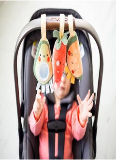 pearhead Pearhead Fruit Stroller Toys, Plush Baby Travel Car Seat Toy Set, Baby Hanging Toys, Gender-Neutral Baby Travel Accessories, Set of 3  - Image 3