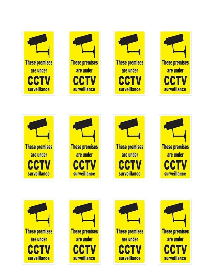Fusion Graphix Fusion 12pcs. CCTV Survillence In Operation Sign Self-Adhesive Warning Vinyl Stickers/Decal 6inch x 8.5inch - Image 1