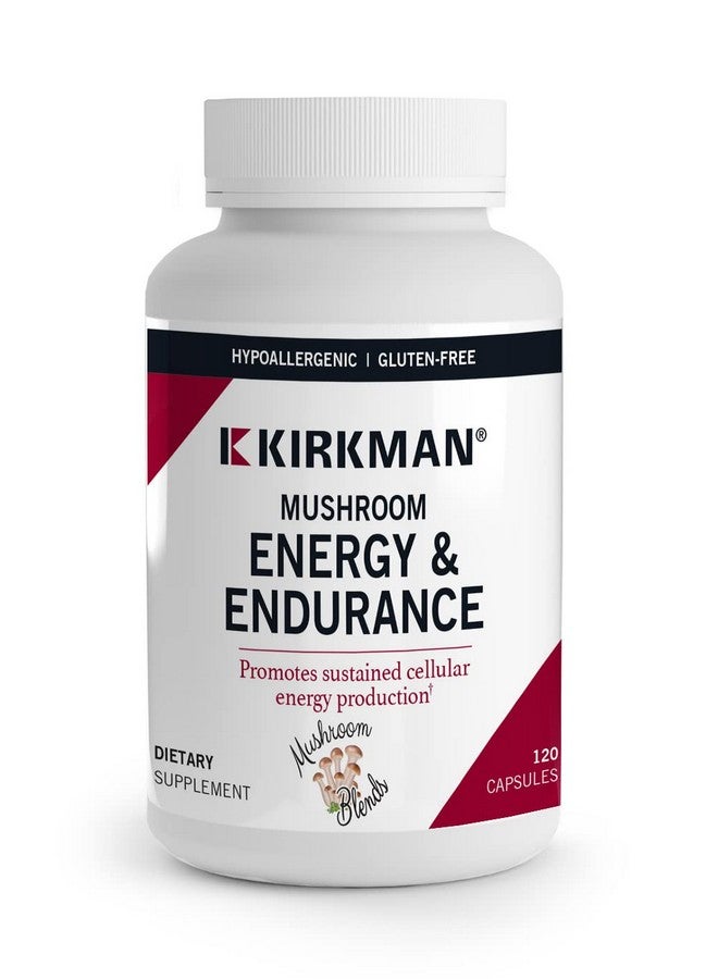 Kirkman - Mushroom Energy & Endurance - 120 Capsules - Promotes Sustained Cellular Energy Production - Hypoallergenic - Hypoallergenic - Image 1