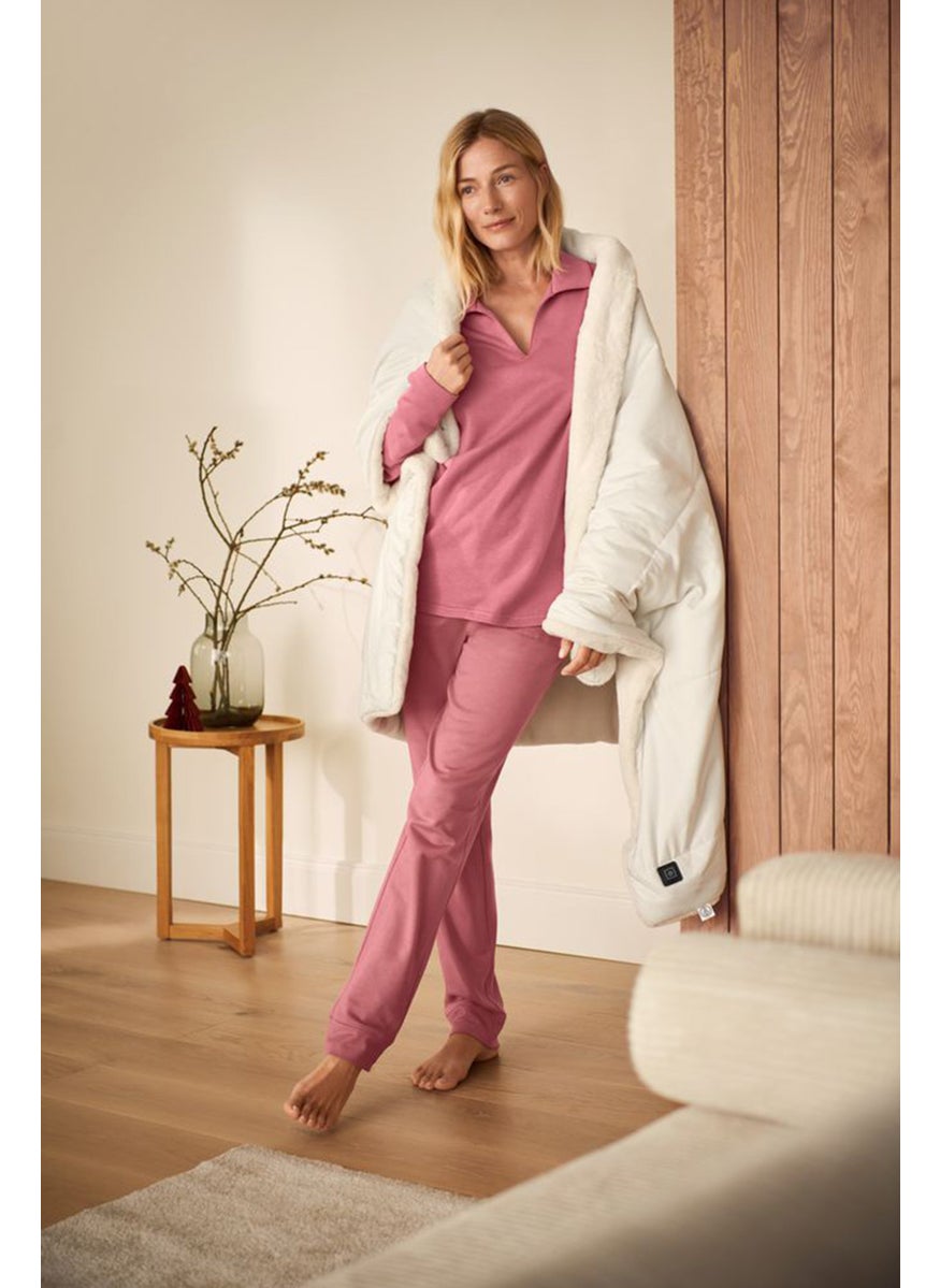 Tchibo Women Regular Fit Plain Long Sleeves Sweatshirt, Rose Wood  - Image 1