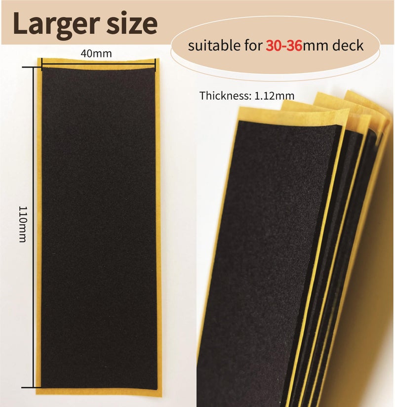 RACOFSB Fingerboard Foam Grip Tape, Finger Skateboard Griptape 40mmX110mm (8pcs Black 4pcs White) - Image 2