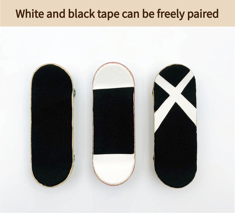 RACOFSB Fingerboard Foam Grip Tape, Finger Skateboard Griptape 40mmX110mm (8pcs Black 4pcs White) - Image 5