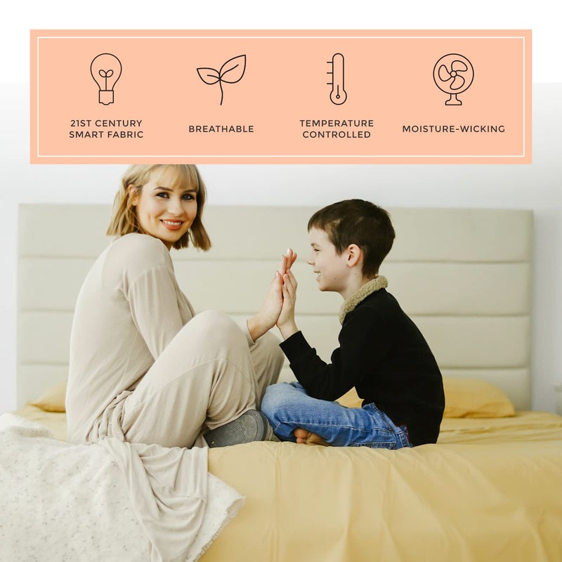 PeachSkinSheets PeachSkinSheets Harvest Gold Sheet Set - 1500tc Level of Softness - Extra Soft Cooling Sheets for Hot Sleepers and Night Sweats - Split Head King Size (36"" Split)  - Image 3