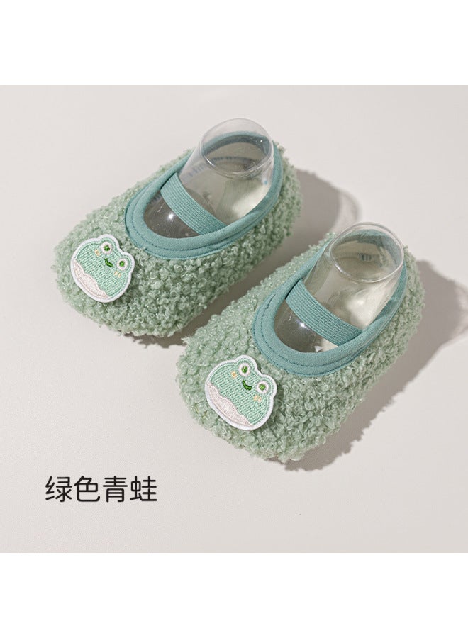 New Baby Floor Socks, Autumn And Winter Fleece-lined, Non-slip Soft-soled Socks For Babies, Home Warm Walking Shoes And Socks