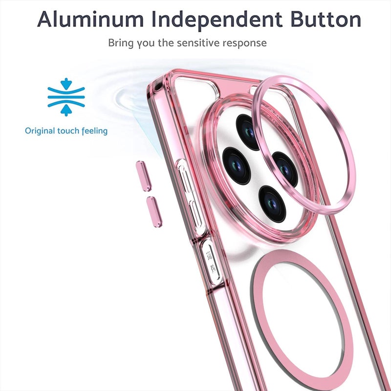 إيروريكس جراب هاتف شفاف مغناطيسي MagSafe لهاتف Redmi 14C 4G (وردي) - Image 5