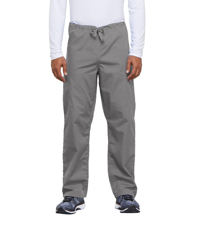 Cherokee Big Originals Unisex Drawstring Cargo Scrubs Pant, Grey, Large Tall - Image 1