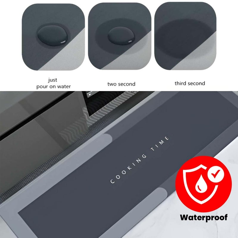JUPITER ESSENTIALS StandEase NonSlip Kitchen Rugs 2 Piece 40x60 cm 40x120 cm Waterproof Memory Foam Comfort Mats for Kitchen Home Office Sink Laundry Pattern C - Image 5