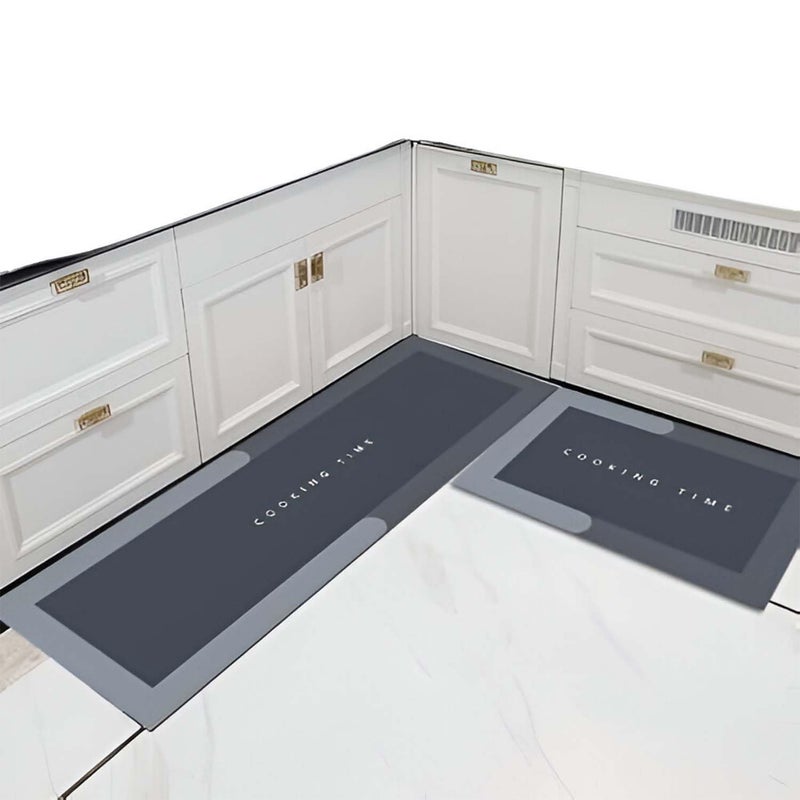 JUPITER ESSENTIALS StandEase NonSlip Kitchen Rugs 2 Piece 40x60 cm 40x120 cm Waterproof Memory Foam Comfort Mats for Kitchen Home Office Sink Laundry Pattern C - Image 1