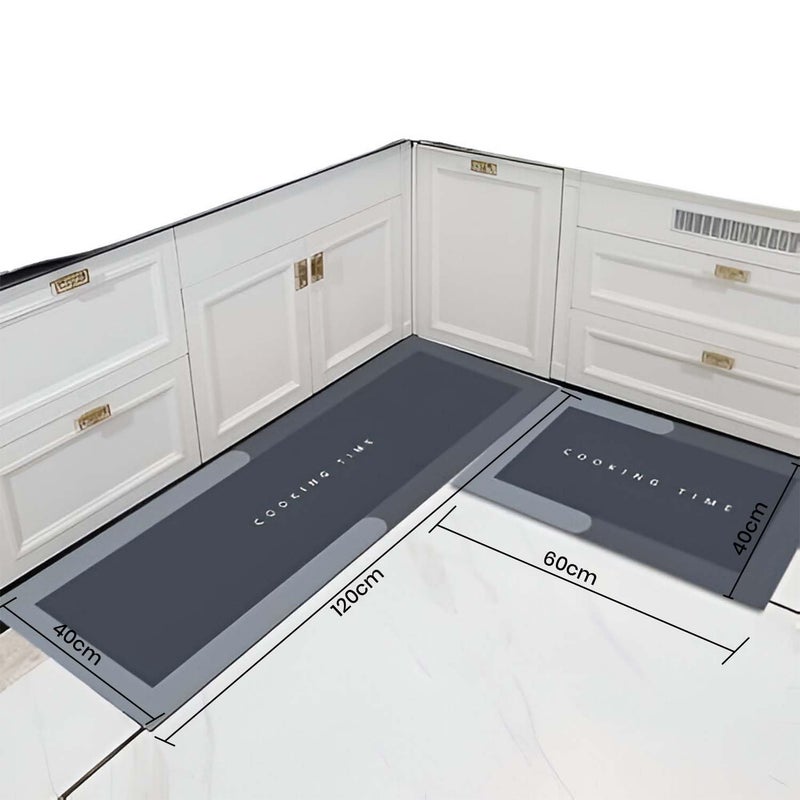 JUPITER ESSENTIALS StandEase NonSlip Kitchen Rugs 2 Piece 40x60 cm 40x120 cm Waterproof Memory Foam Comfort Mats for Kitchen Home Office Sink Laundry Pattern C - Image 2