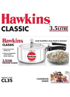 Hawkins 3.5 Liters Classic Aluminium Pressure Cooker,With Inner Lid,Silver  - Image 2