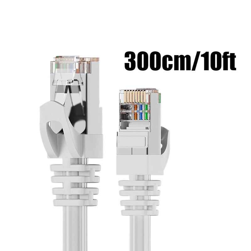 White Cat 6 Ethernet Cable 10ft Shielded LAN Wire 10Gbps Network Cord - Image 3