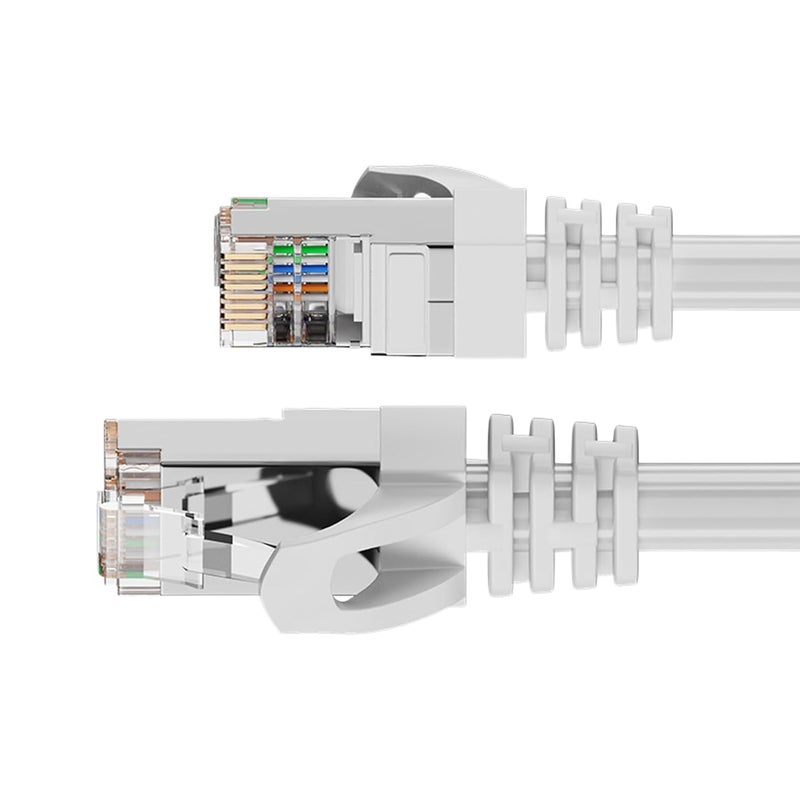 White Cat 6 Ethernet Cable 10ft Shielded LAN Wire 10Gbps Network Cord - Image 2