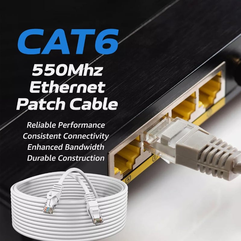 White Cat 6 Ethernet Cable 10ft Shielded LAN Wire 10Gbps Network Cord - Image 4